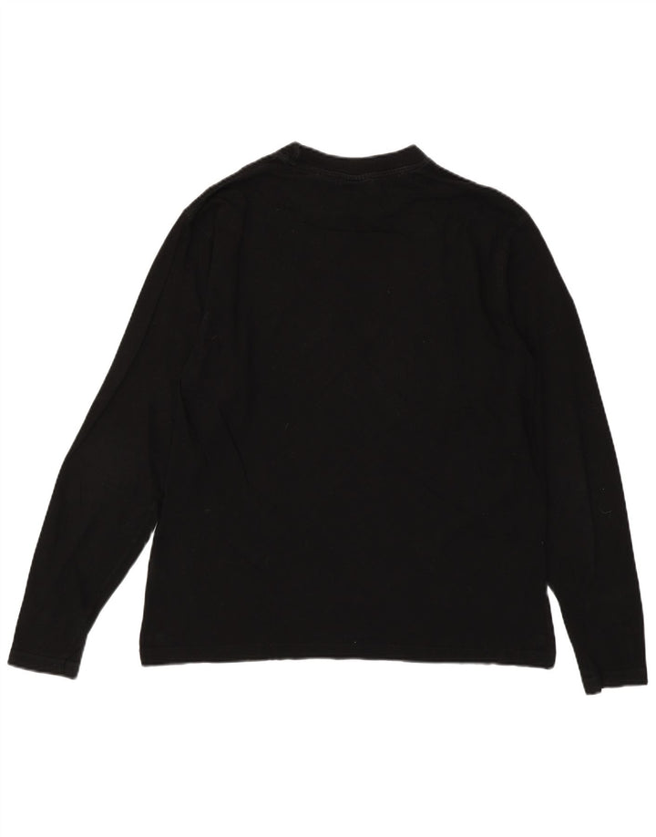 FILA Mens Graphic Top Manga Longa Médio Algodão Preto
