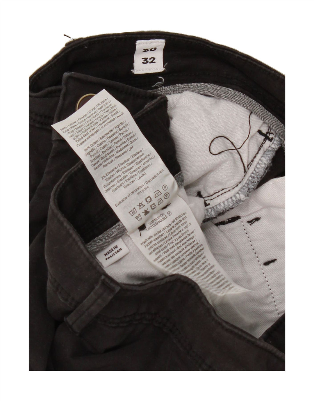 JACK & JONES Mens Slim Chino Trousers W30 L32 Black Cotton Vintage Jack & Jones and Second-Hand Jack & Jones from Messina Hembry 