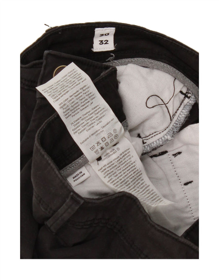 JACK & JONES Mens Slim Chino Trousers W30 L32 Black Cotton Vintage Jack & Jones and Second-Hand Jack & Jones from Messina Hembry 
