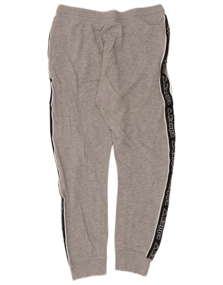 Calça de treino masculina KAPPA Tezenis Joggers cinza médio colorblock