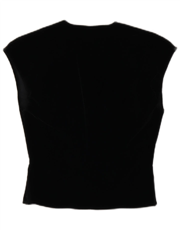 Blusa Colete Feminina Vintage Top IT 44 Médio Preto