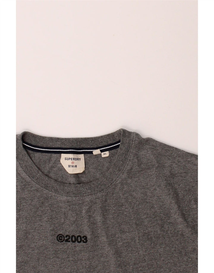 SUPERDRY Mens Graphic T-Shirt Top XL Grey Cotton Vintage Superdry and Second-Hand Superdry from Messina Hembry 