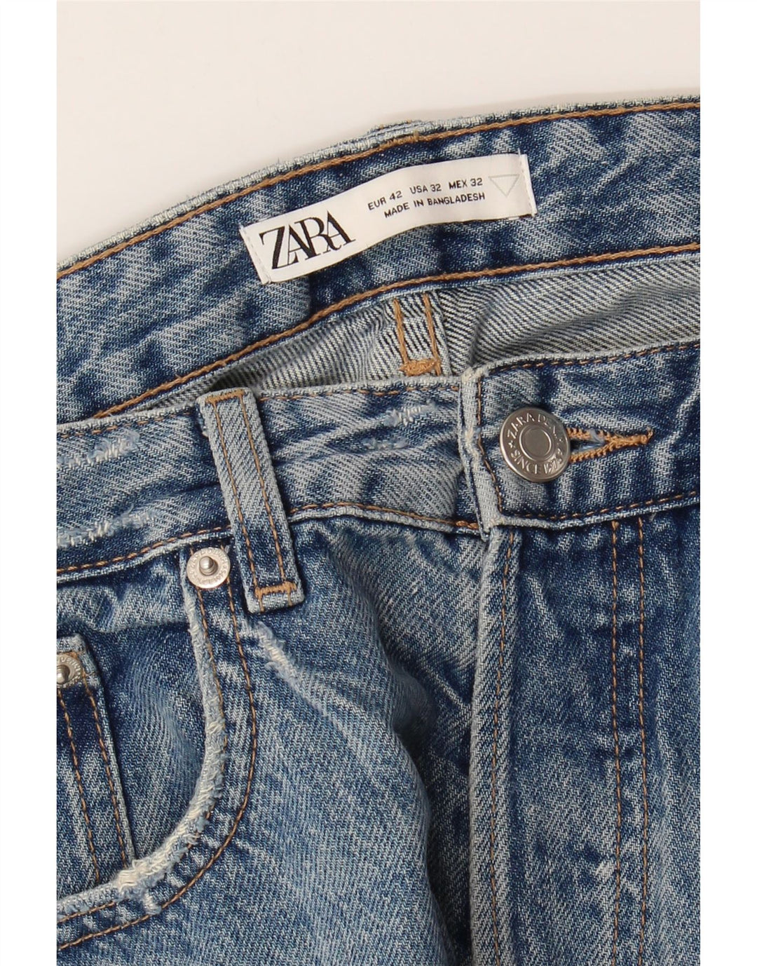 Zara Mens Straight Jeans EU 42 Grande W32 L27 Azul