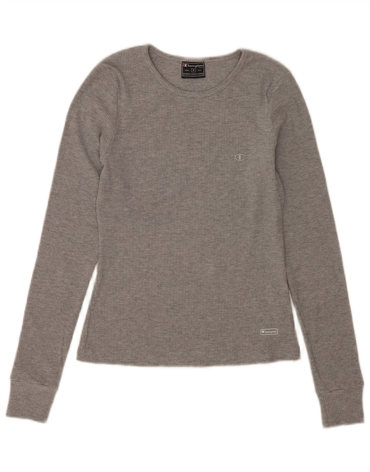 Campeão Feminino Top Manga Longa UK 14 Cinza Médio