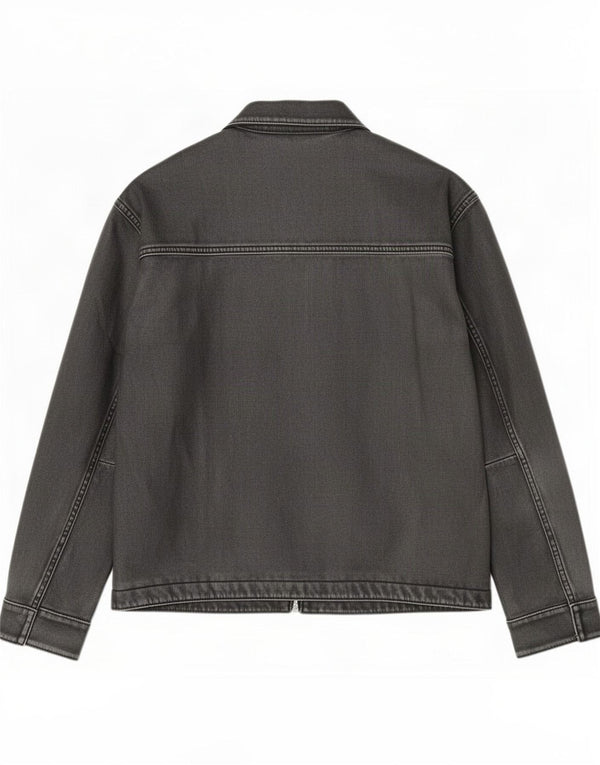 Jaqueta bomber masculina de couro sintético Abercrombie & Fitch Reino Unido 42 XL poliéster cinza