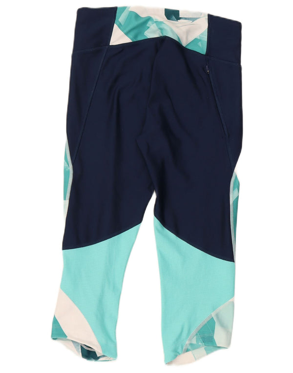 Under Armour Womens Compression Leggings UK 12 Médio Turquesa Geométrico