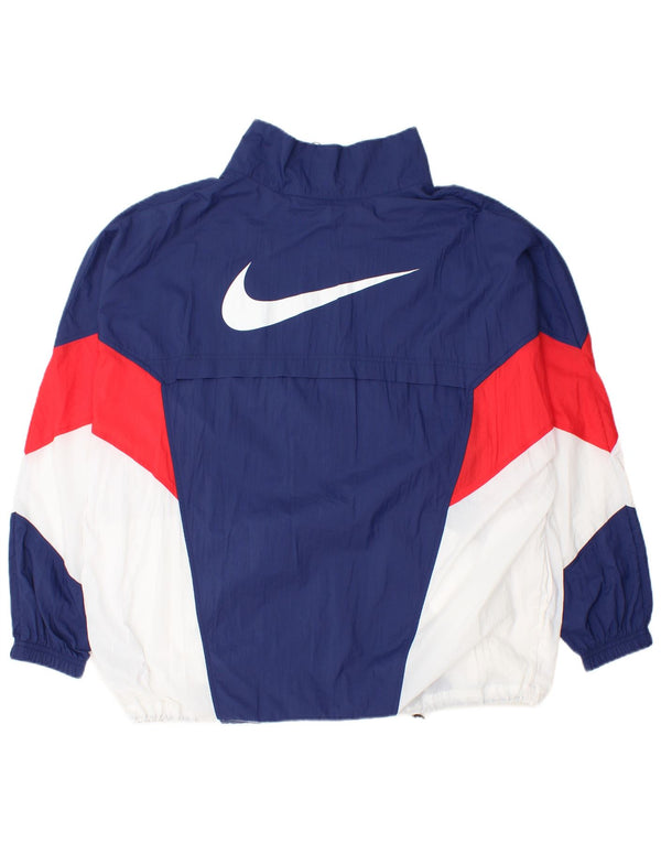 Nike Mens Treino Top Jaqueta Grande Azul Marinho Colourblock Nylon