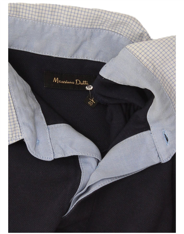 Camisa polo masculina Massimo Dutti grande azul marinho