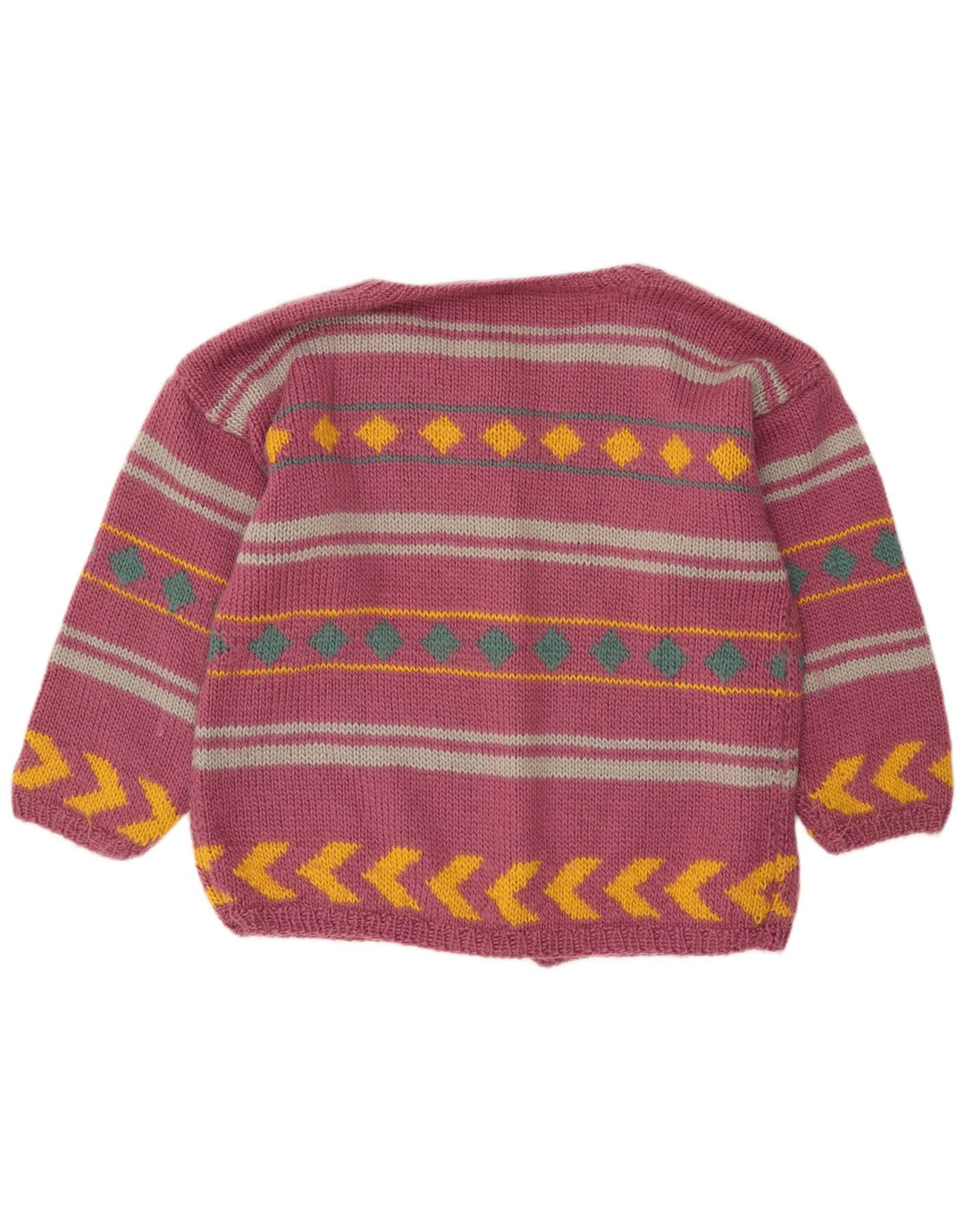 Suéter cardigã feminino VINTAGE Reino Unido 18 XL listrado roxo