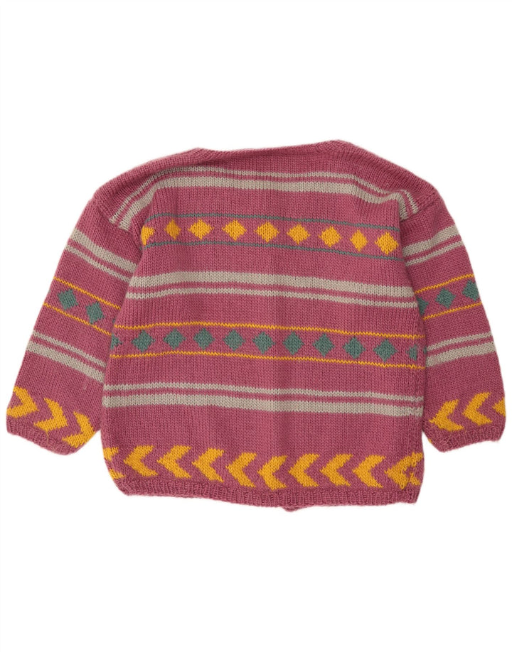 Suéter cardigã feminino VINTAGE Reino Unido 18 XL listrado roxo