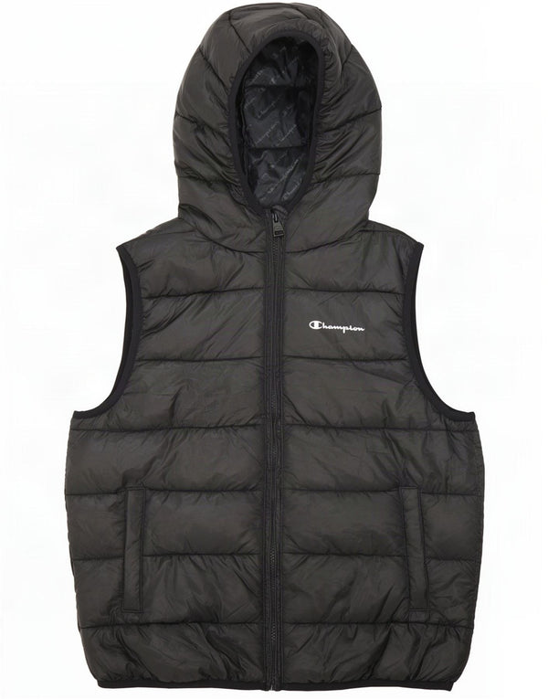 Colete acolchoado com capuz para meninos Champion 13-14 anos XL preto poliéster