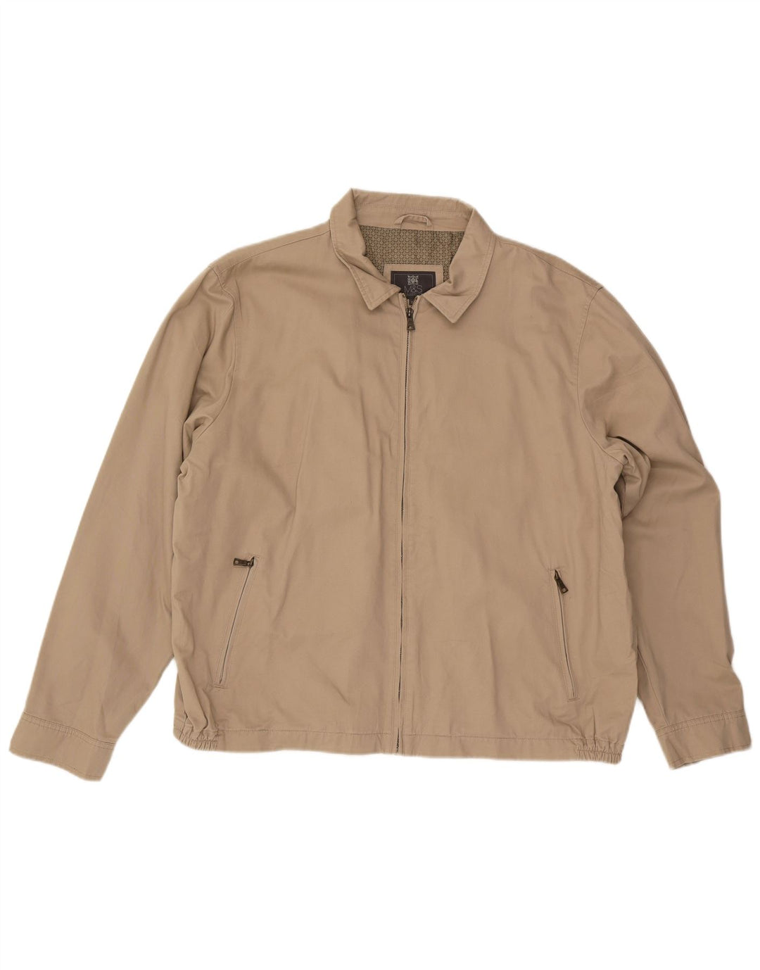 Jaqueta bomber masculina Marks & Spencer UK 44 2XL algodão bege