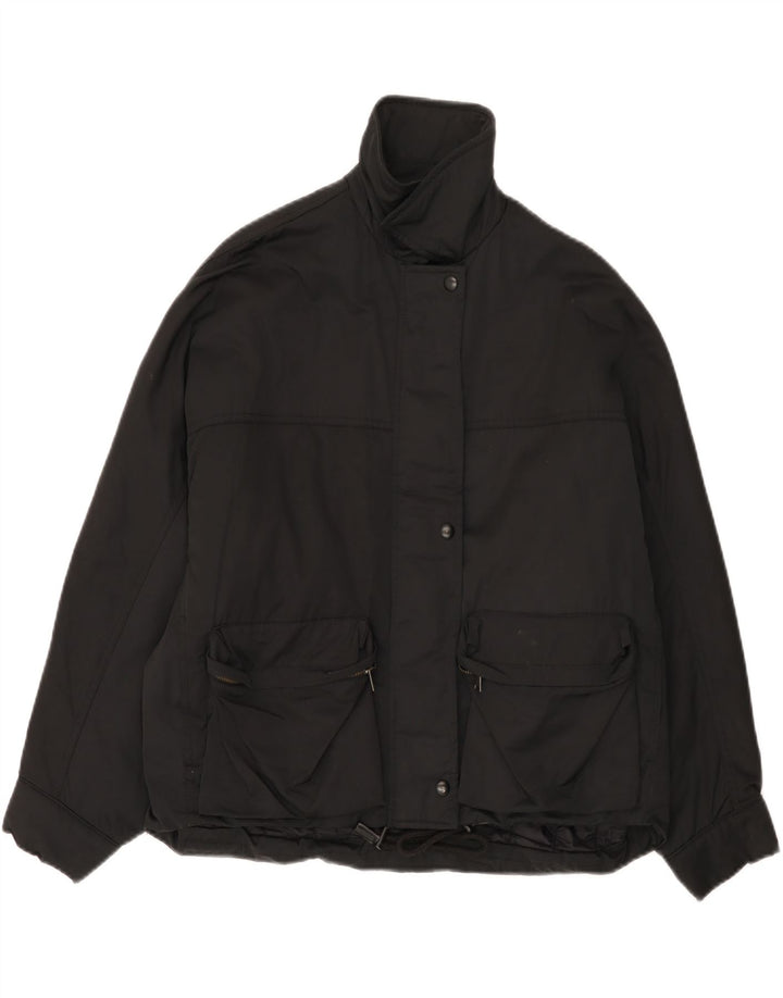 Jaqueta acolchoada grande Zara feminina Reino Unido 6 XS preto nylon