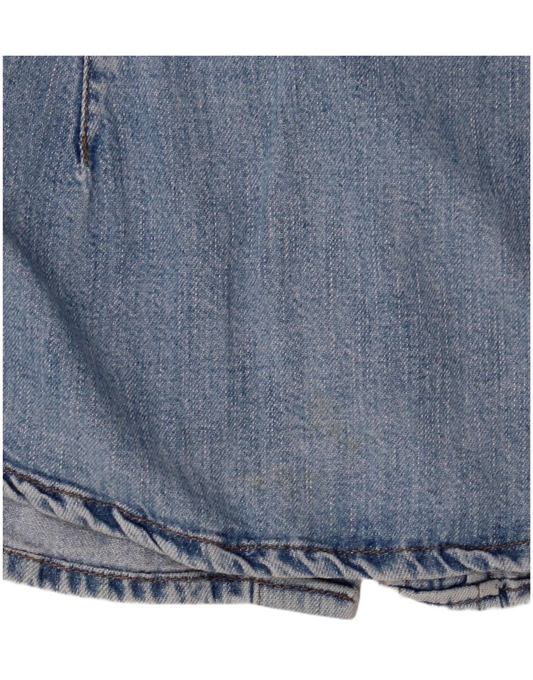 Camisa jeans feminina BENETTON Reino Unido 14 algodão azul médio