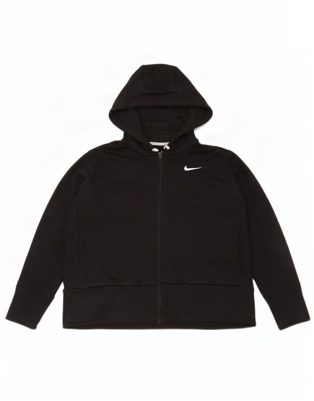 Suéter Nike feminino Dri Fit Zip com capuz Reino Unido 16 grande poliéster preto