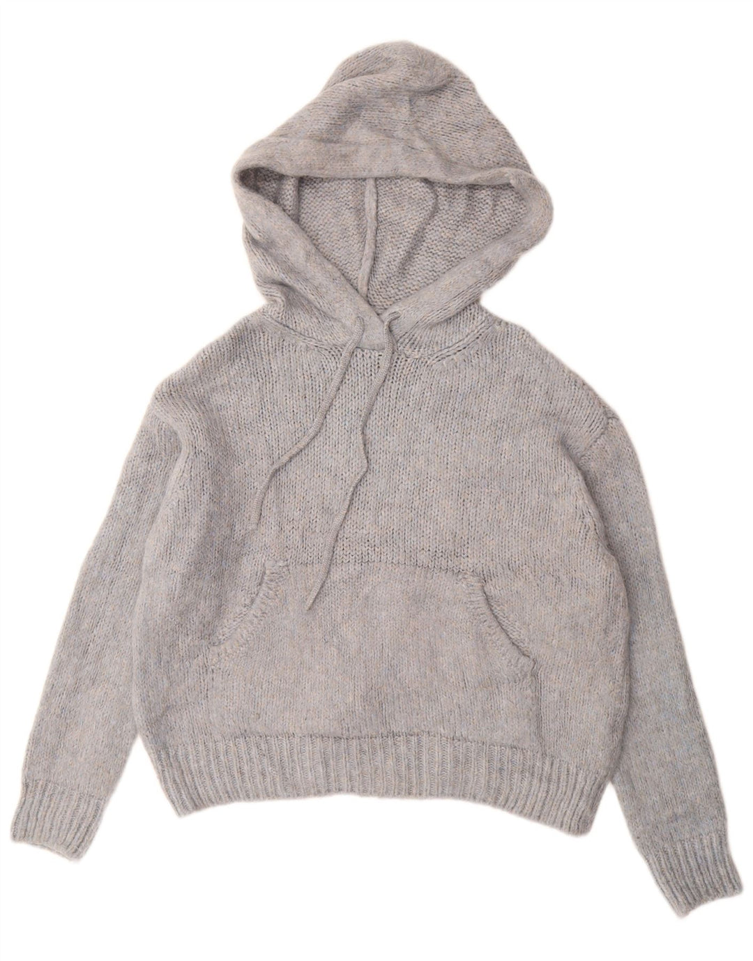 Suéter feminino com capuz grande ZARA Reino Unido 10 pequeno azul manchado