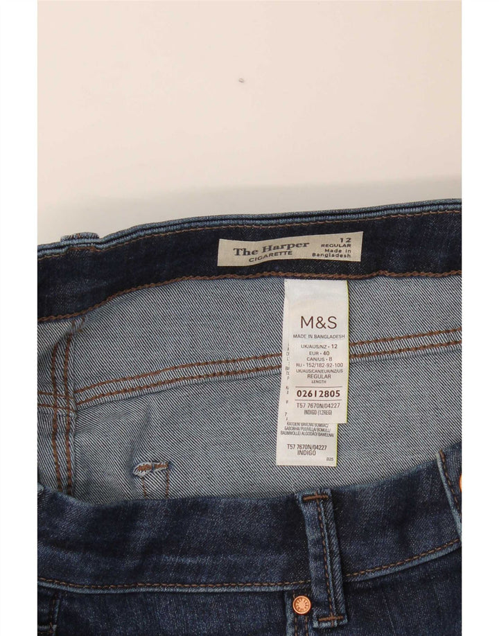 Marks & Spencer Feminino The Harper Straight Jeans Reino Unido 12 Médio W30 L27 Azul