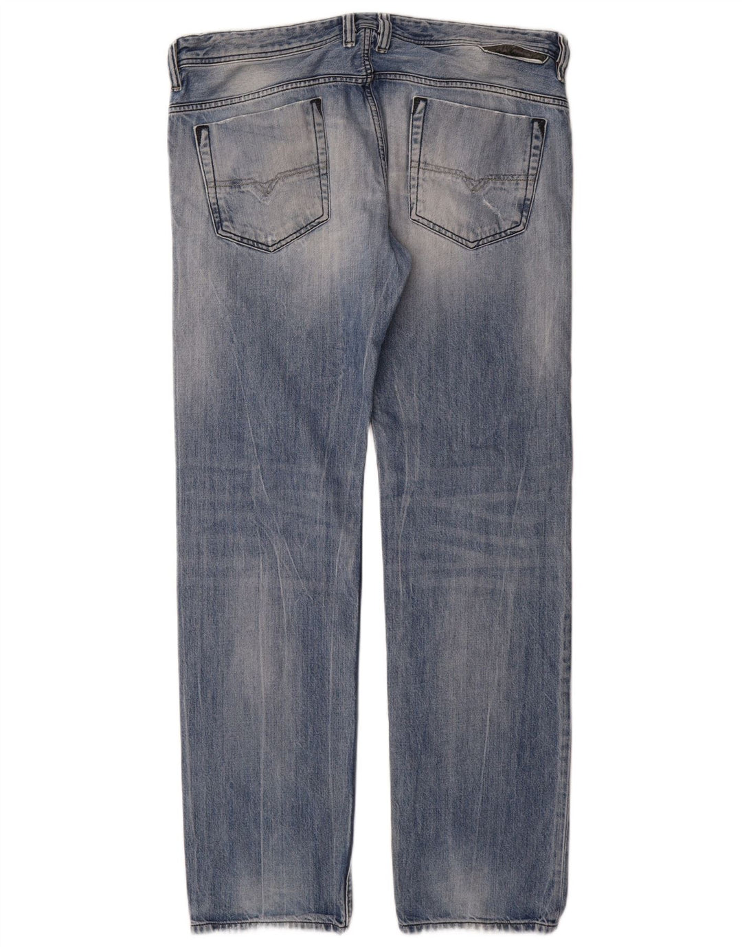 Jeans retos masculinos diesel desgastados W36 L34 algodão azul