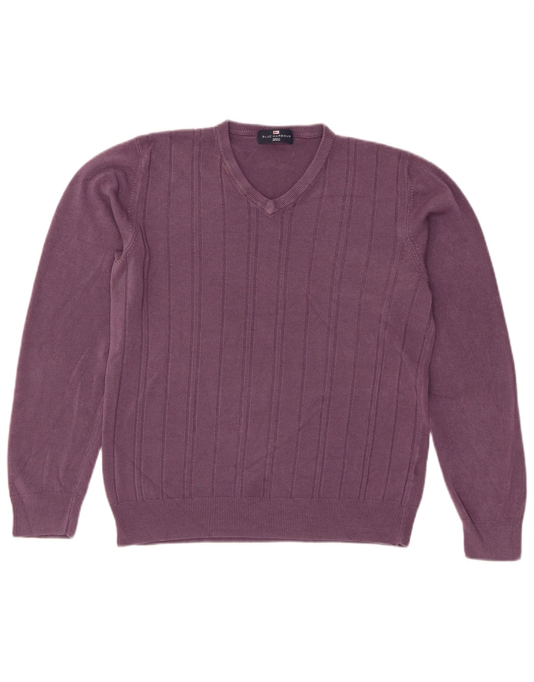 Suéter feminino Marks & Spencer com decote em V Reino Unido 14 médio roxo