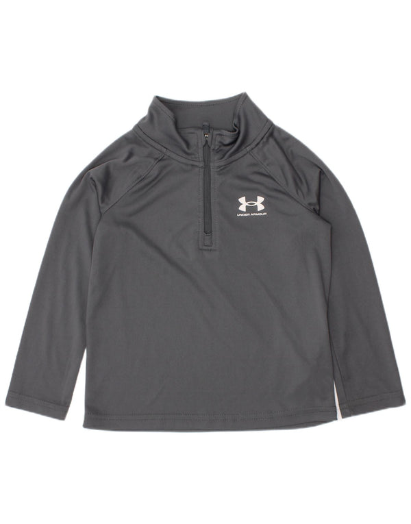 Under Armour Meninos Zip Neck Pullover Treino Top 2-3 Anos Cinza Poliéster
