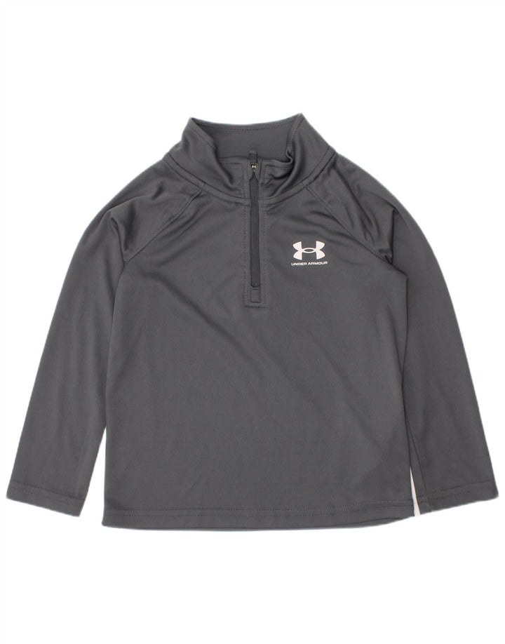 Under Armour Meninos Zip Neck Pullover Treino Top 2-3 Anos Cinza Poliéster