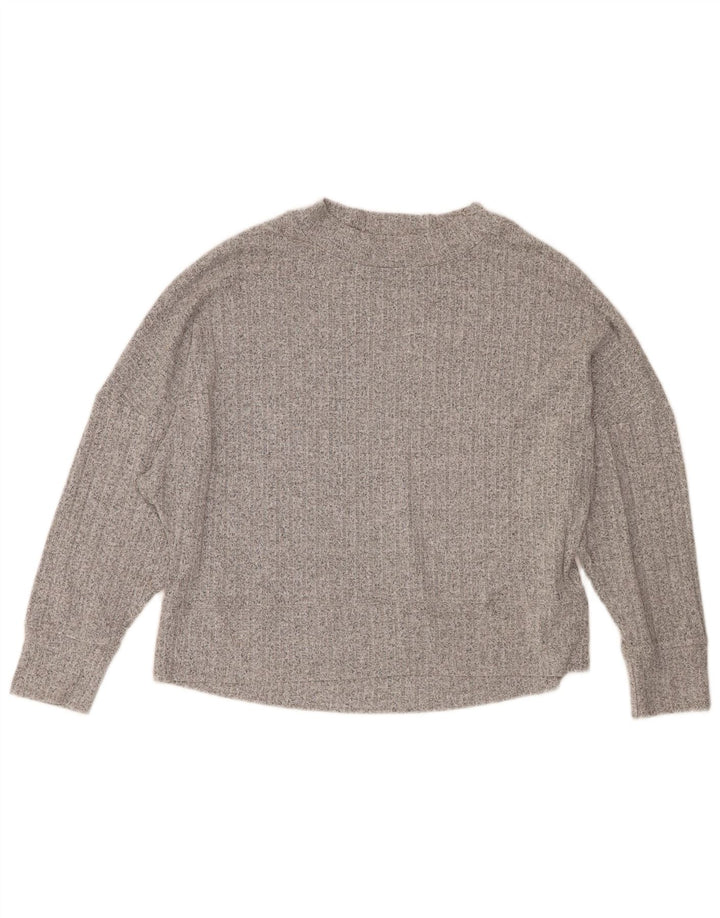Suéter feminino Marks & Spencer com gola redonda Reino Unido 10 pequeno cinza manchado