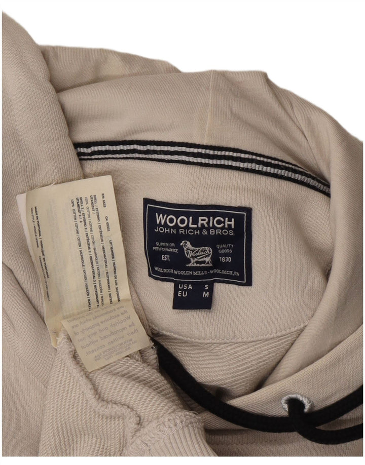 Suéter masculino com capuz e estampa WOOLRICH, pequeno, branco, algodão colorblock