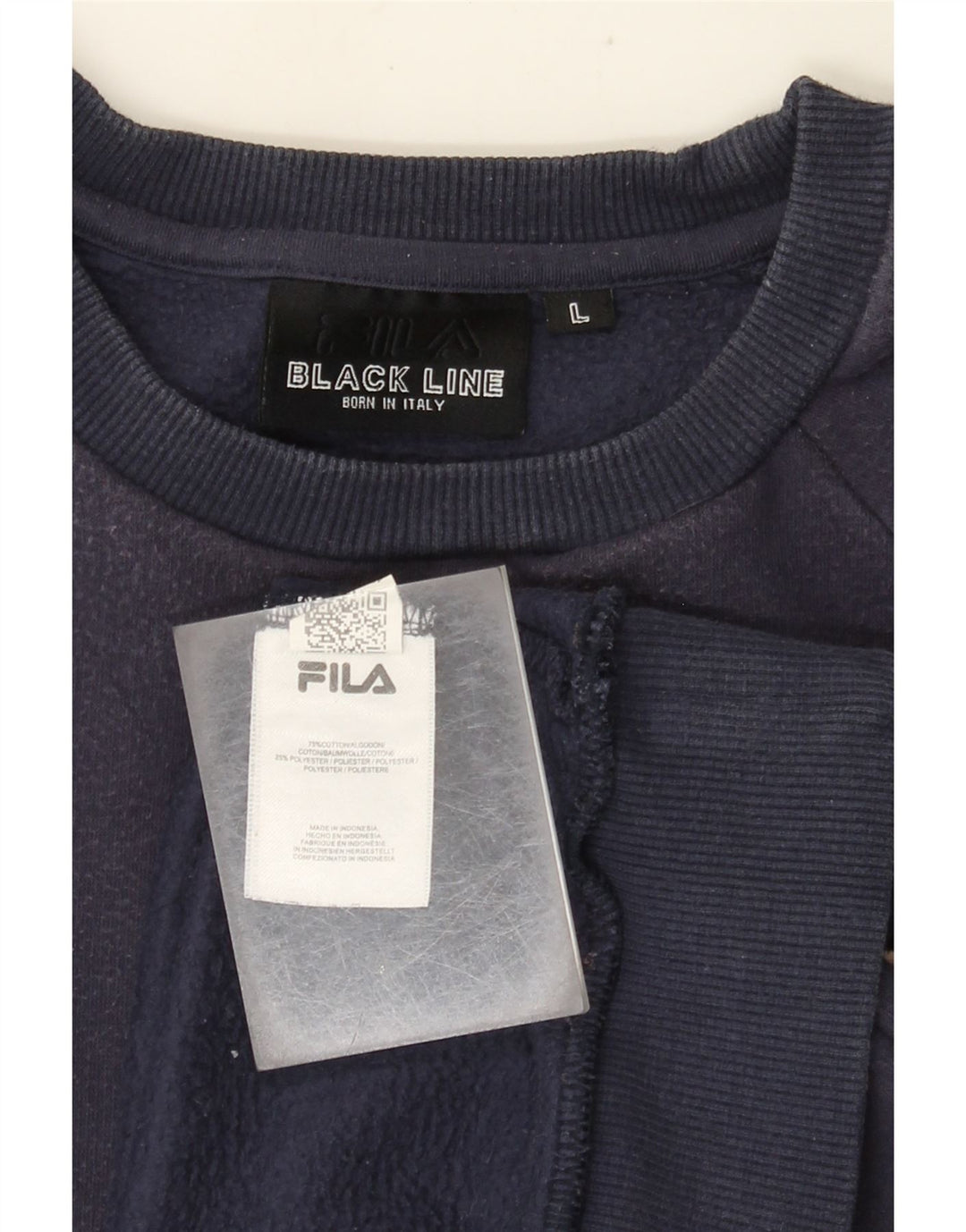 Fila moletom masculino jumper grande algodão azul marinho