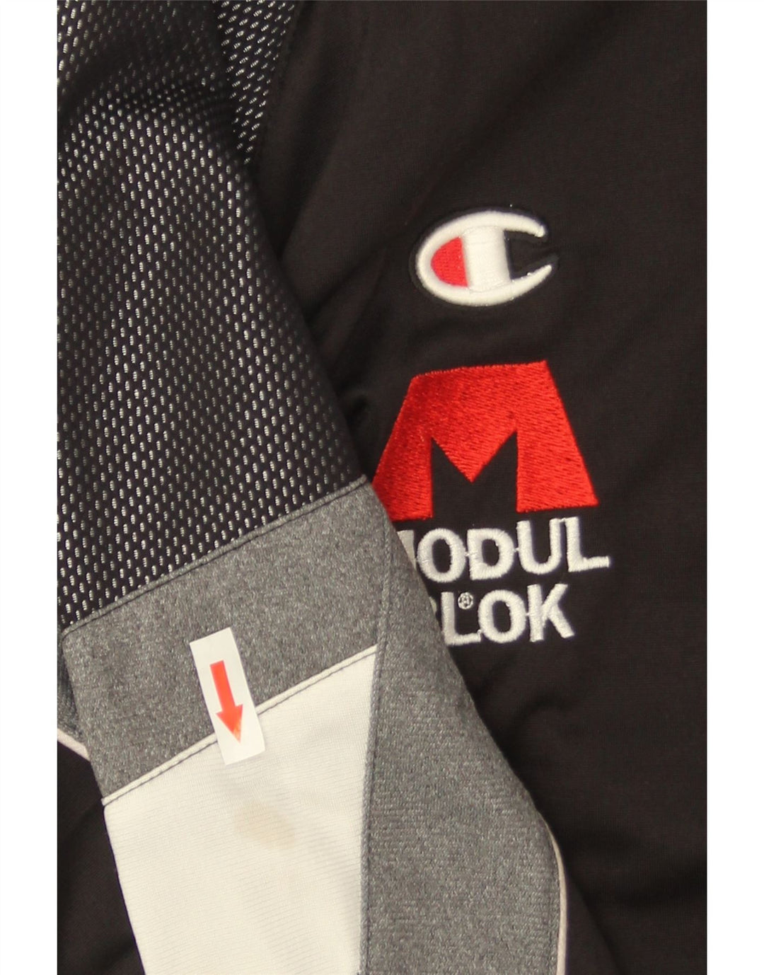 Jaqueta masculina de agasalho gráfico Champion médio preto colorblock