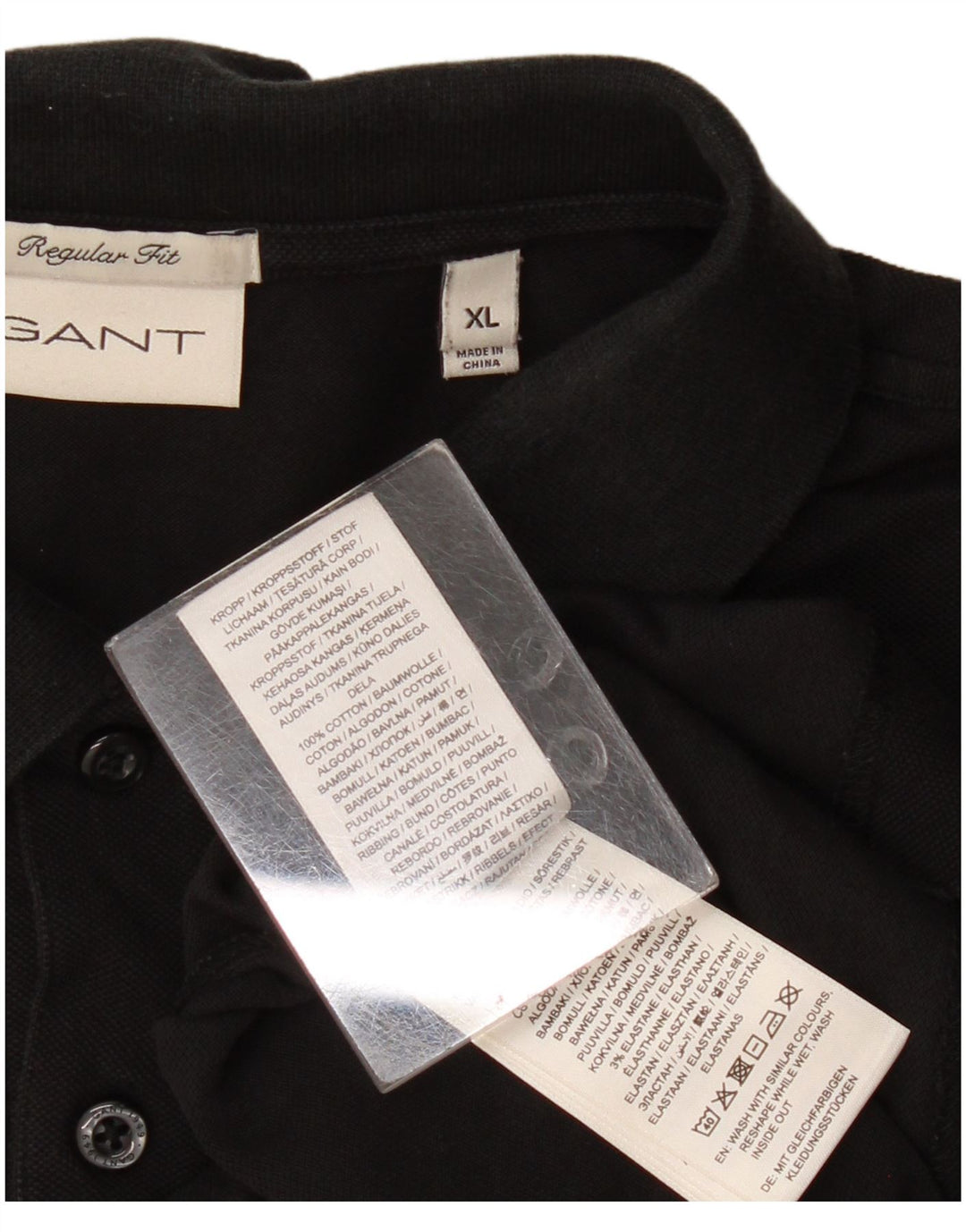 Camisa polo masculina Gant Regular Fit XL algodão preto