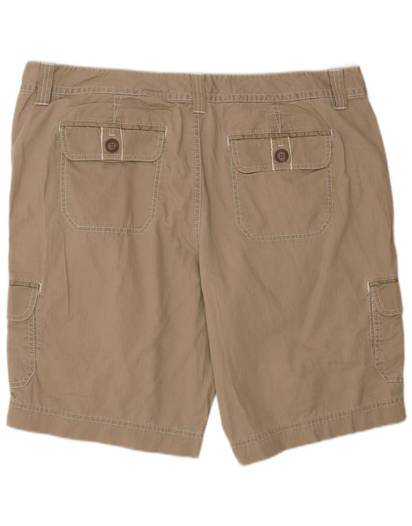 Shorts femininos Eddie Bauer Petite Cargo EUA 18 2XL W38 algodão bege