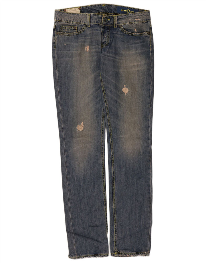 Dondup Jeans retos femininos desgastados W30 L34 algodão azul
