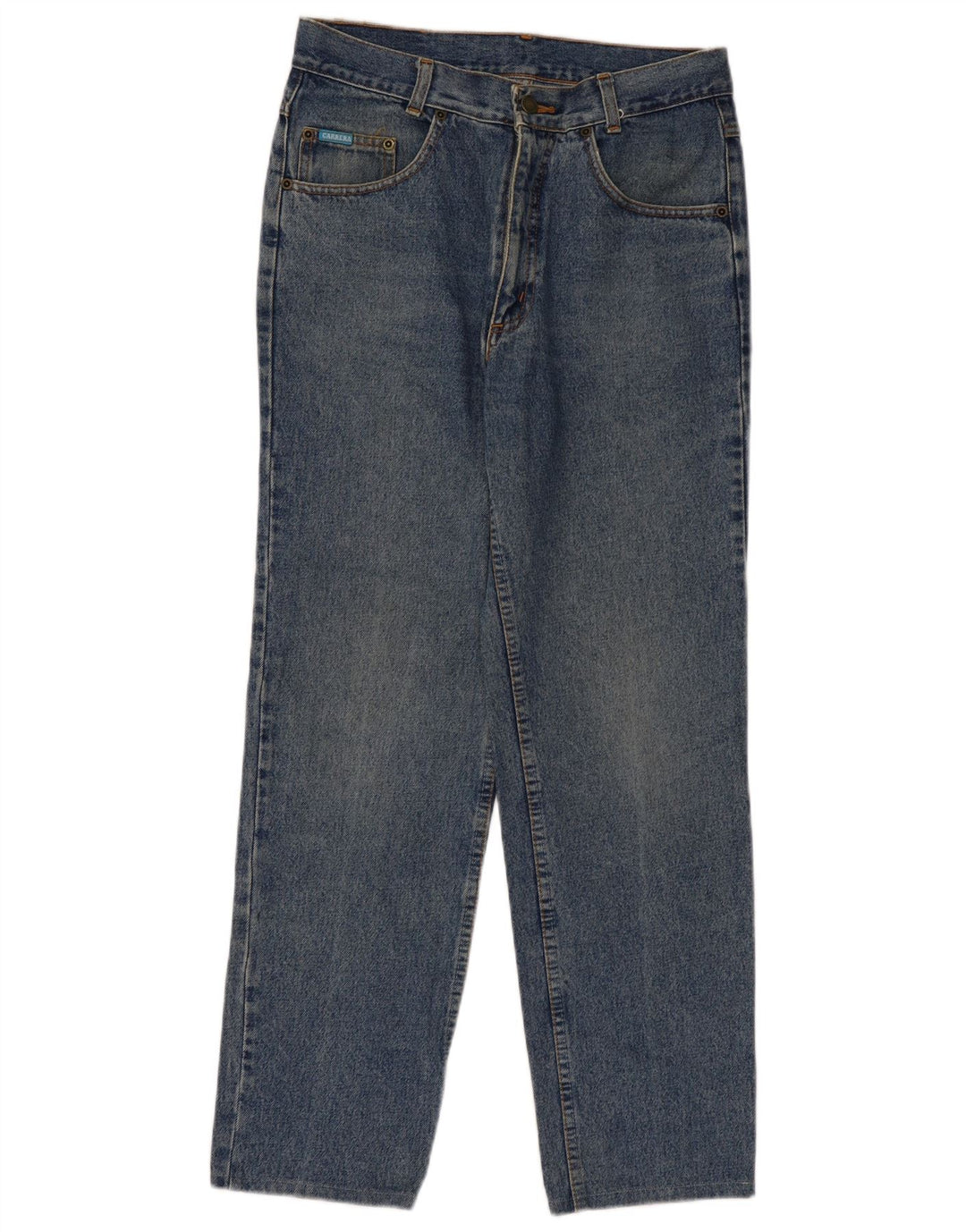 Carrera Mens Straight Jeans W32 L30 Azul Algodão