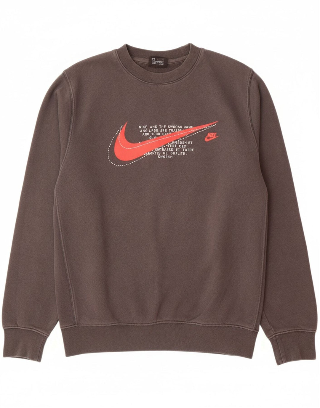 NIKE Mens Graphic Moletom Jumper Pequeno Algodão Cinza