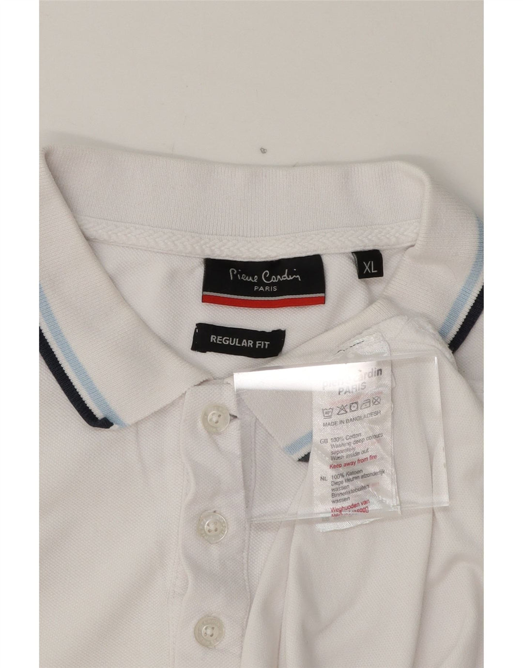 PIERRE CARDIN Mens Regular Fit Polo Shirt XL White Cotton Vintage Pierre Cardin and Second-Hand Pierre Cardin from Messina Hembry 