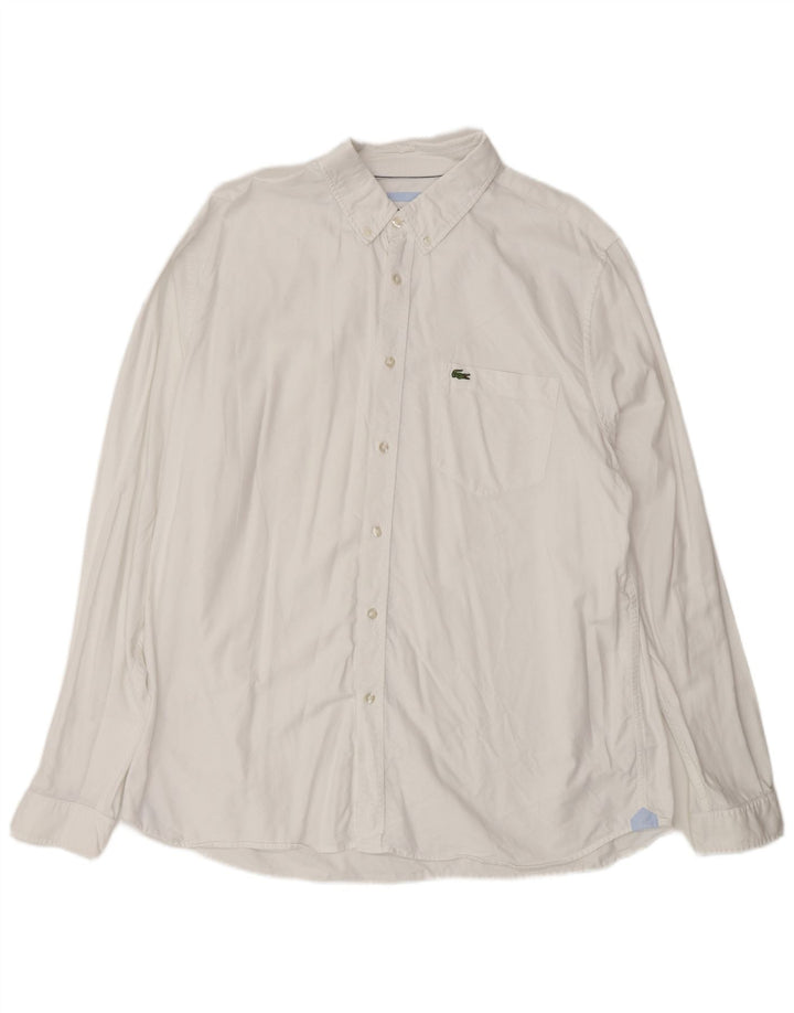 Camisa masculina Lacoste Regular Fit tamanho 44 XL algodão branco