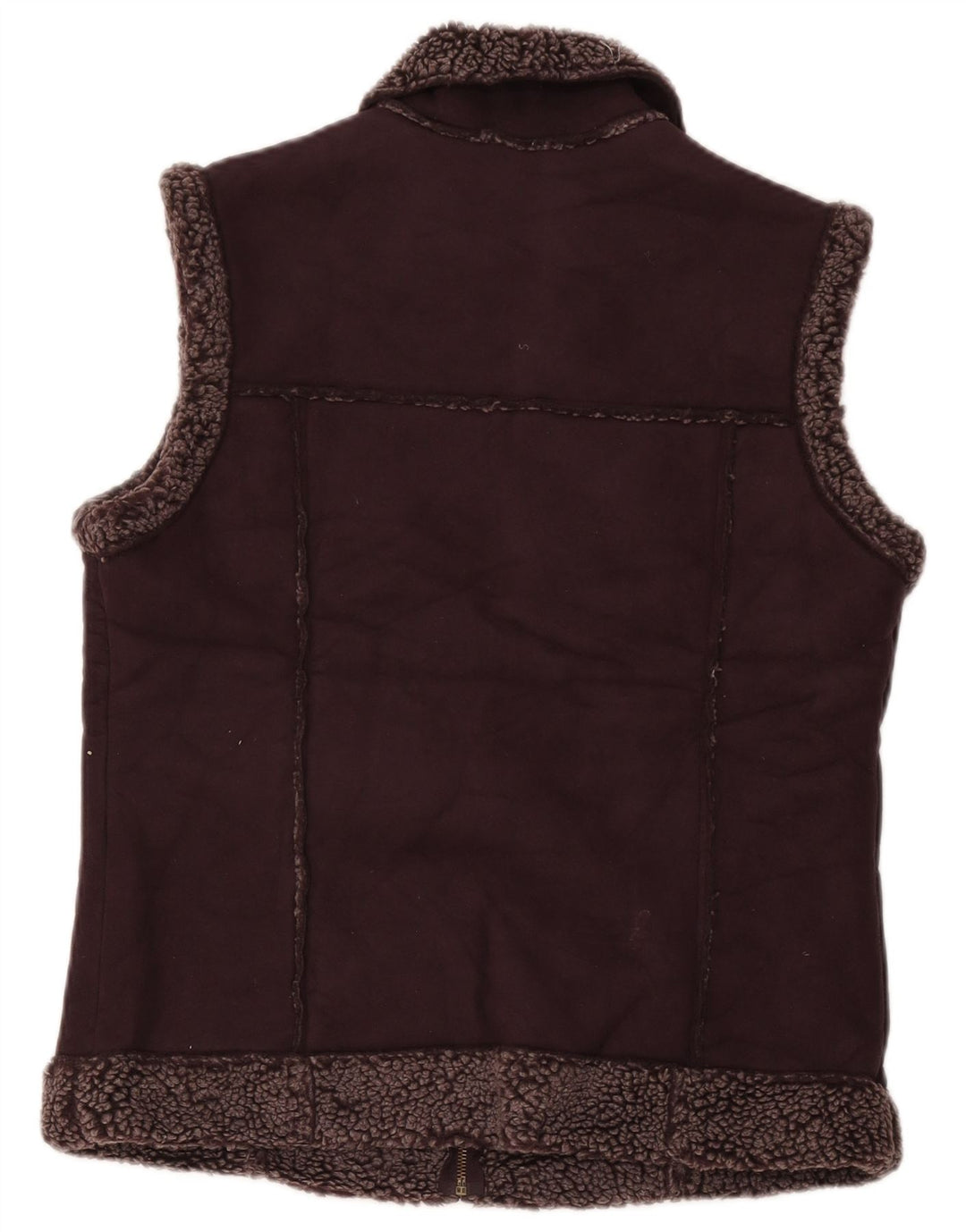 Marks & Spencer Womens Sherpa Gilet UK 12 Médio Borgonha Poliéster