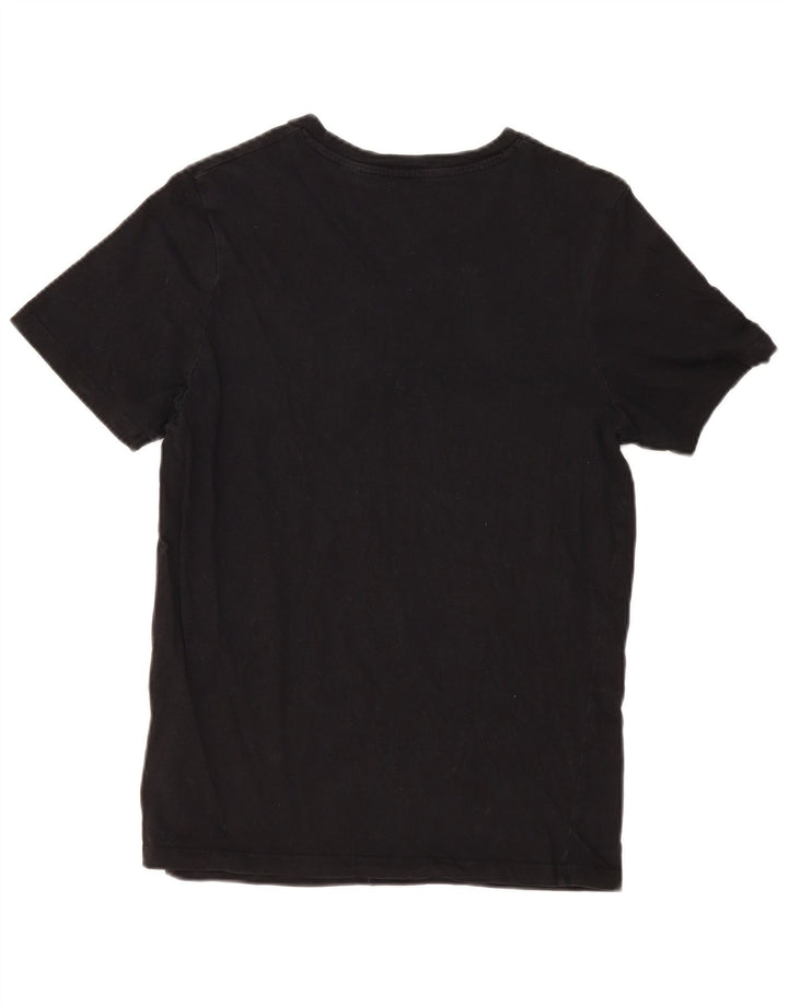 Camiseta gráfica masculina Jack & Jones Top médio algodão preto