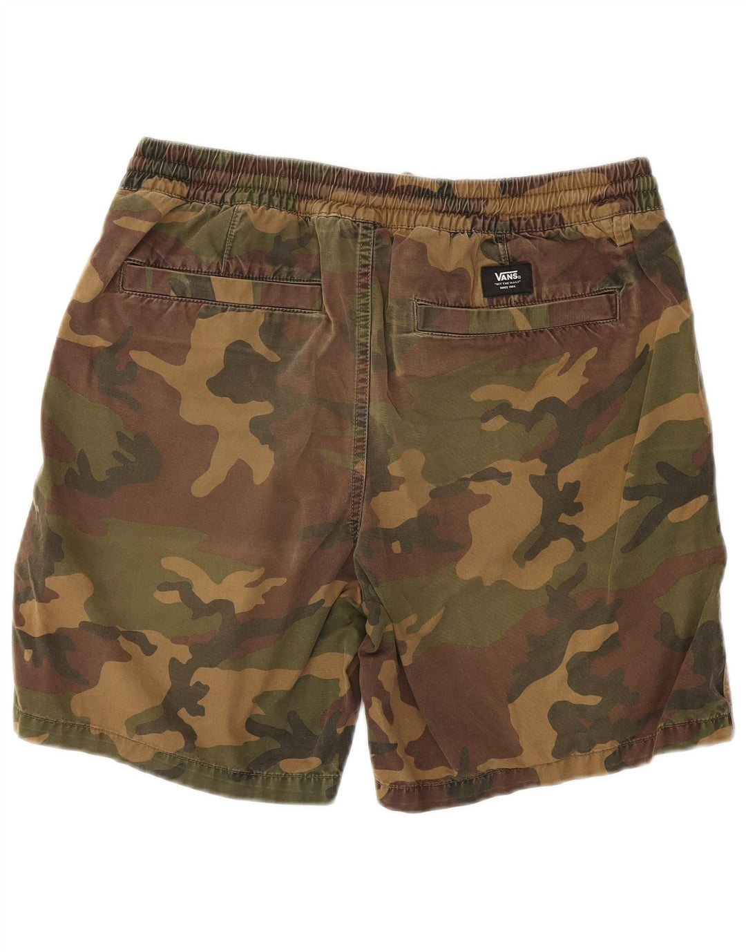 VANS Mens Chino Shorts Médio W30 Cáqui Camuflagem Algodão