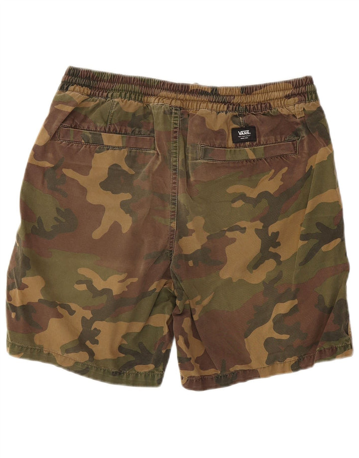 VANS Mens Chino Shorts Médio W30 Cáqui Camuflagem Algodão