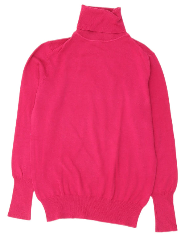 Suéter feminino Zara com gola redonda e algodão rosa grande UK 16
