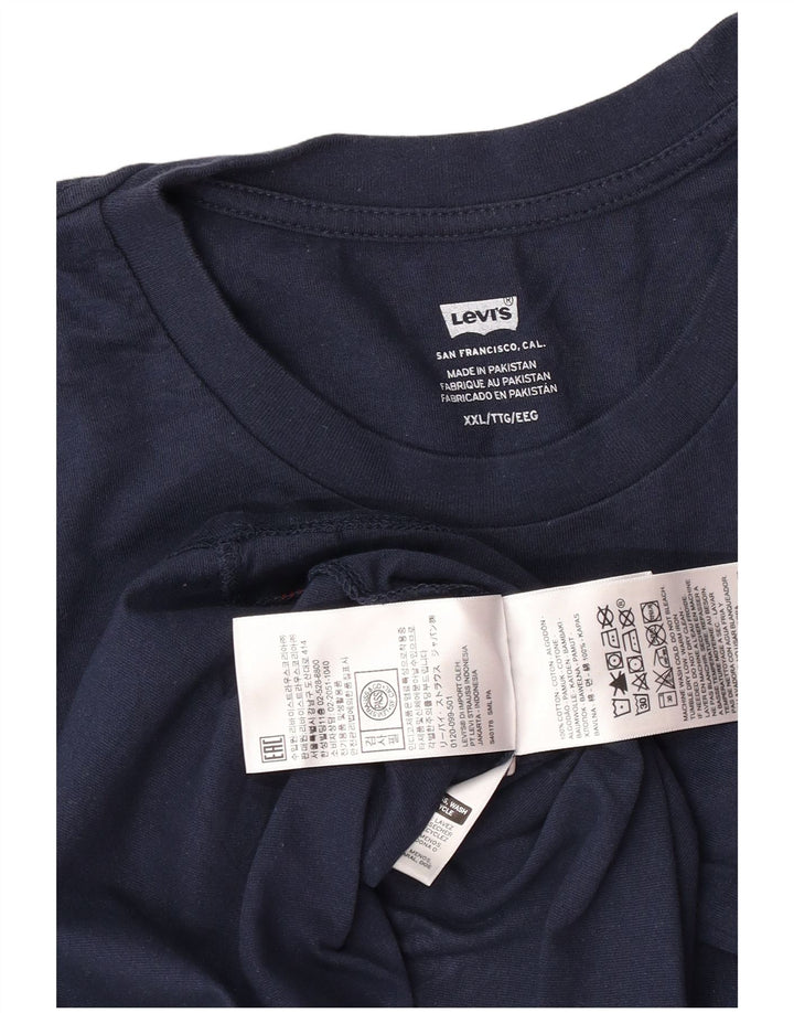 Camiseta gráfica masculina Levi's Top 2XL algodão azul marinho