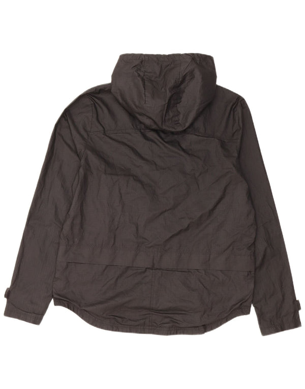 Jaqueta de chuva feminina Nike com capuz UK 14 poliéster preto médio