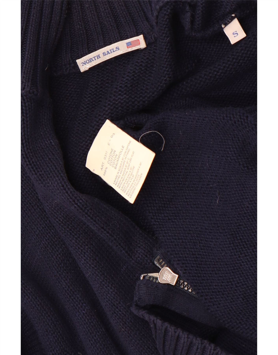 Suéter cardigã masculino North Sails pequeno algodão azul marinho
