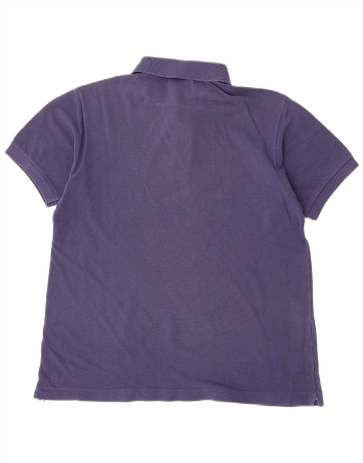 Camisa polo masculina Lacoste tamanho 4 médio algodão azul marinho