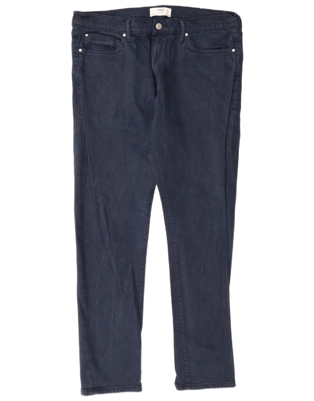 Jeans slim masculino MARKS & SPENCER W36 L30 azul marinho algodão clássico
