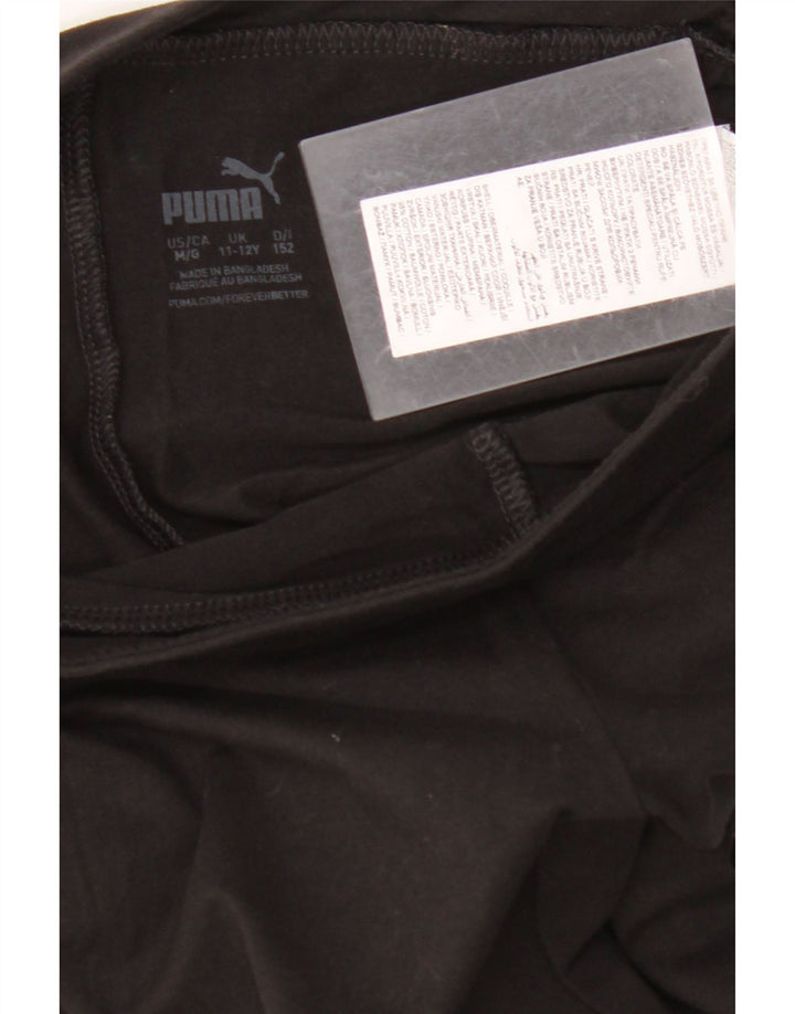 Leggings estampadas PUMA para meninas 11-12 anos algodão preto