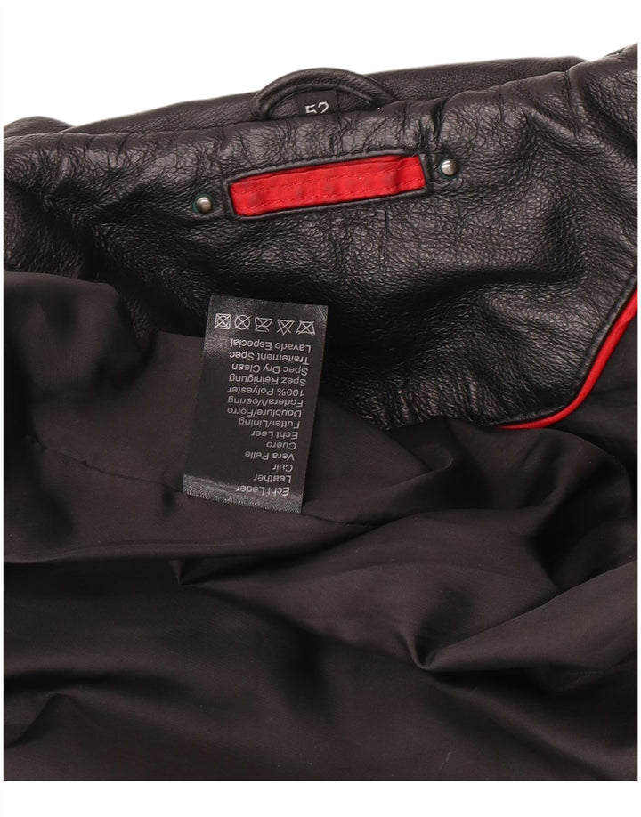 Jaqueta de couro masculina vintage IT 52 XL couro preto