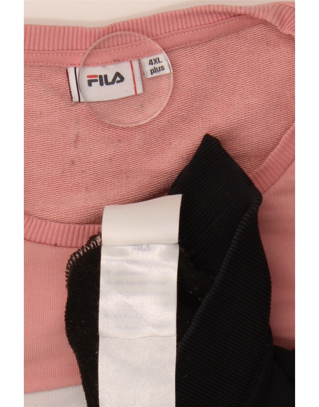 FILA moletom gráfico feminino jumper UK 24 4XL rosa colorblock algodão