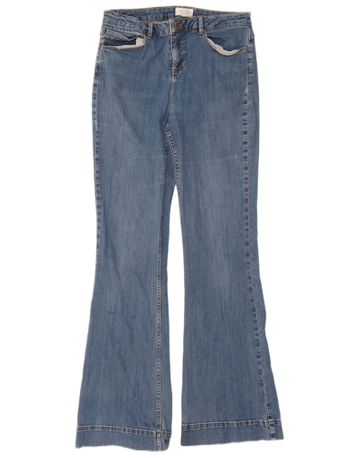 Monsoon Calça jeans feminina larga UK 12 médio W30 L31 algodão azul